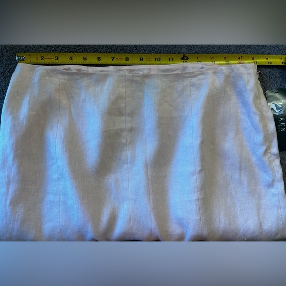 NWT Lauren Ralph Lauren Baby Pink 100% Linen Tulip Hem Skirt Size 12 - Picture 2 of 4